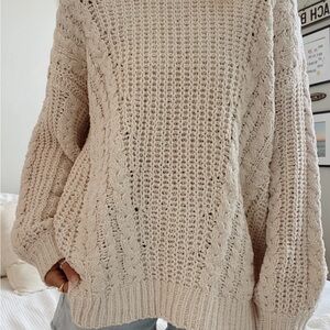 Cozy Cream Cable Knit Sweater